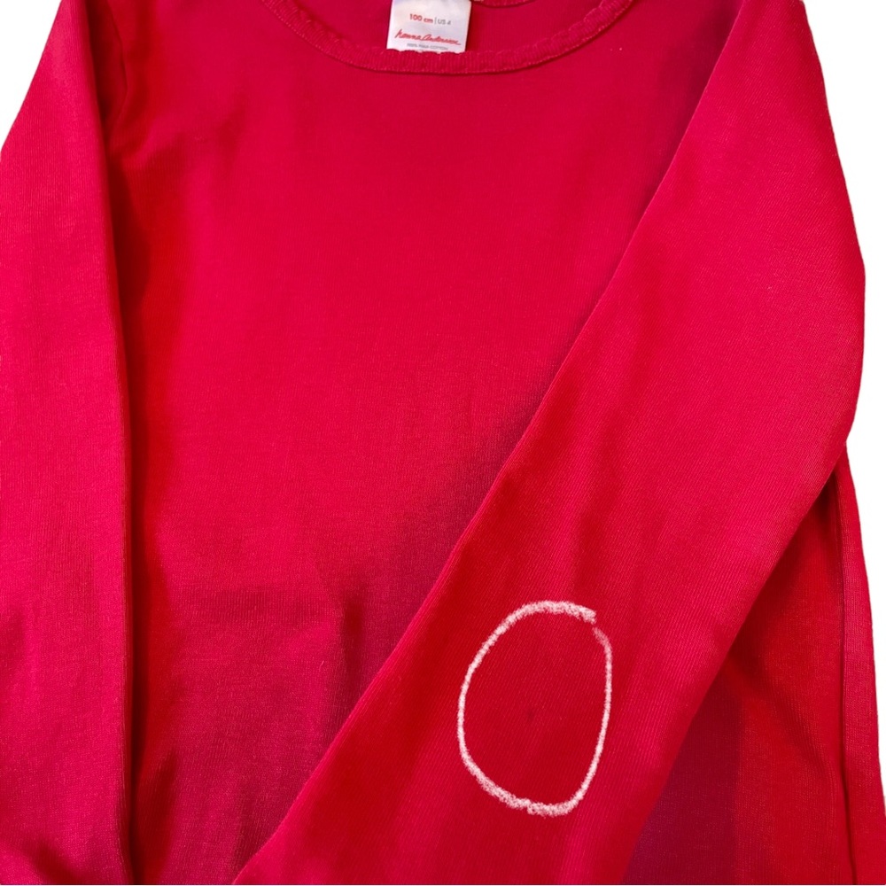Hanna Andersson Red Long Sleeve Tee 100% Pima Cotton, sz 4(100). - Picture 2 of 4
